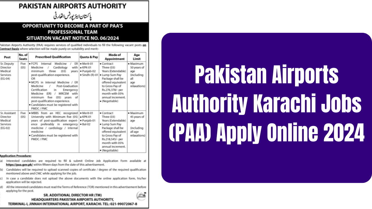 Pakistan Airports Authority Karachi Jobs