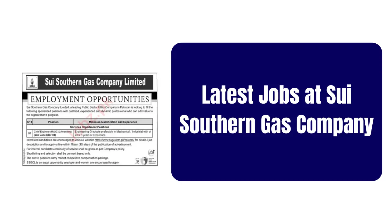 Latest Jobs at Sui Southern Gas Company