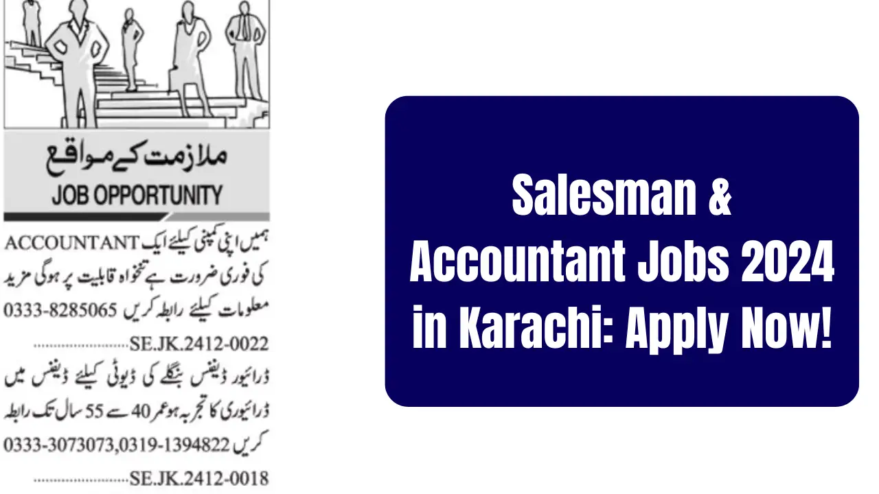 Salesman & Accountant Jobs